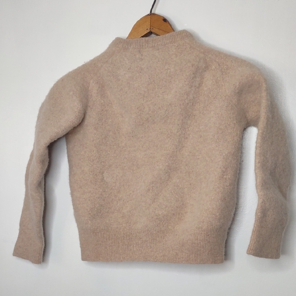 Panache Cozy Beige V-Neck Sweater Childrens Large 2 Ply Lambs Wool - Picture 7 of 8